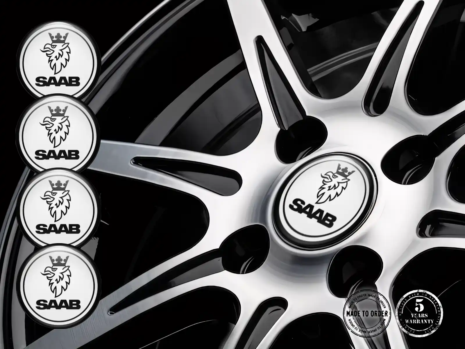Saab Radaufkleber Stil Rennsport-Silikon-Badges